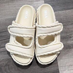 MIA Women's Ivory Slide Sandals